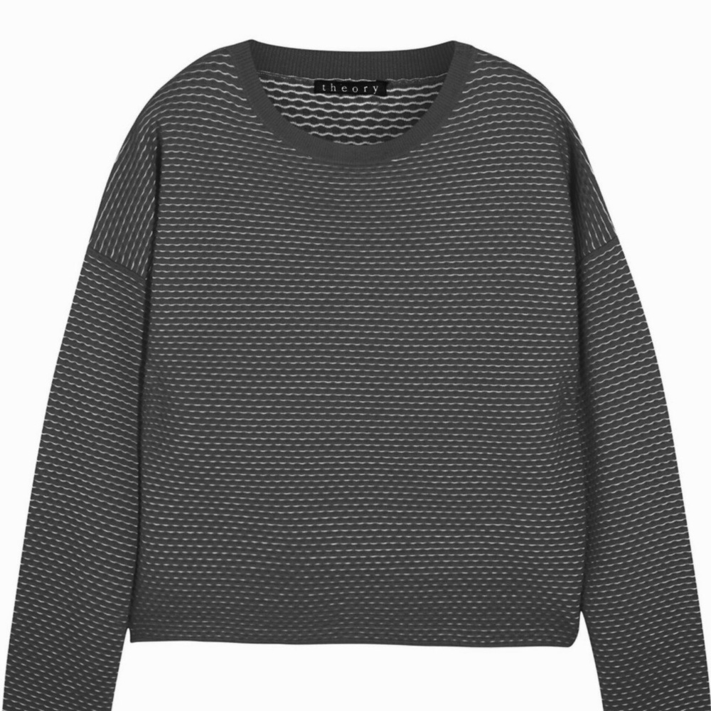 Theory Black Tamrist Textured-knit Sweater